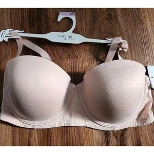 Tranquil & True 8 Way Wear Bra  Women Tan Size 36DD Adjustable Straps Push Up